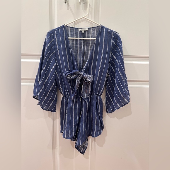 Lake Los Angeles Striped Romper - Picture 1 of 5
